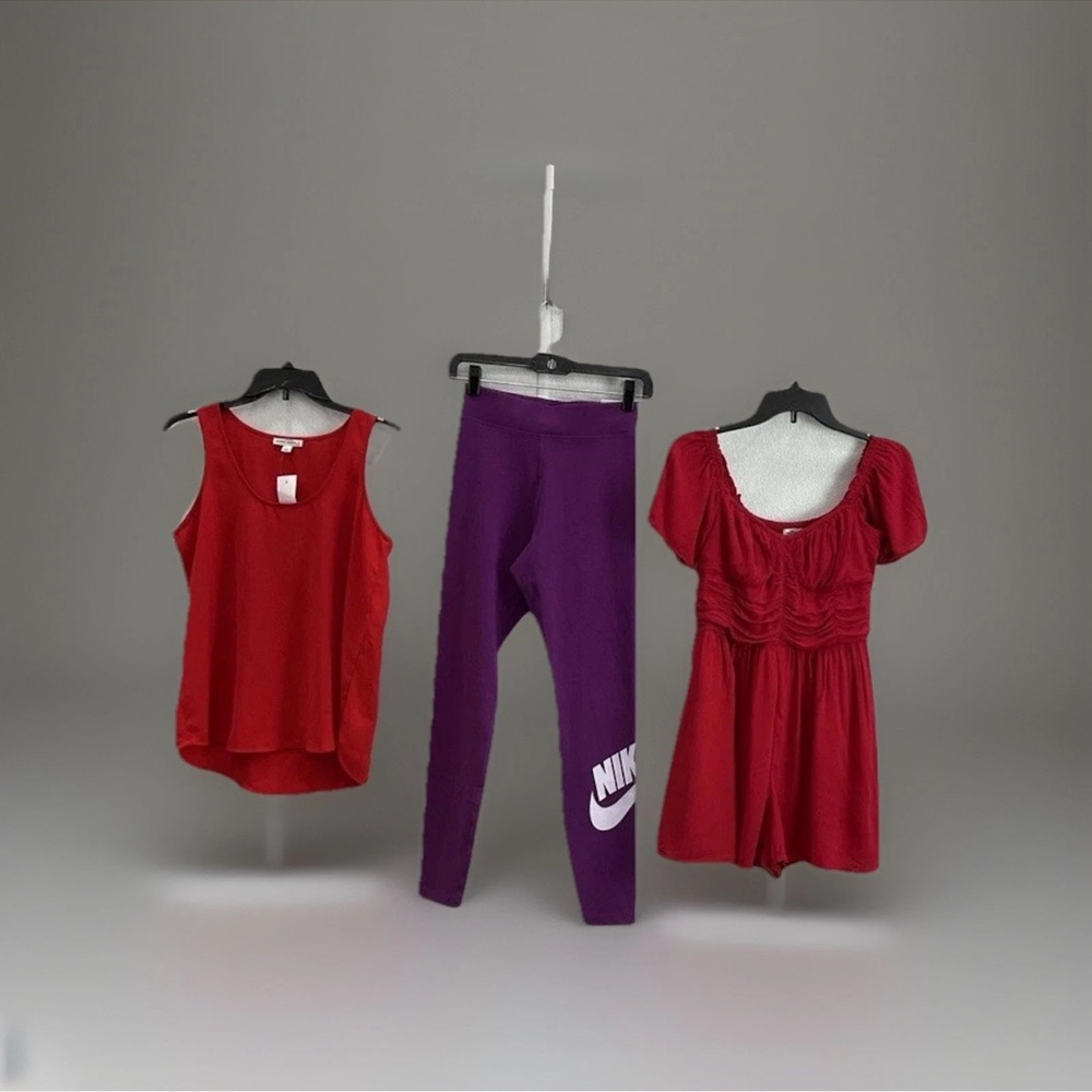 Red and purple women’s lot of clothing..J crew , Nike, Hollister all NWT $147